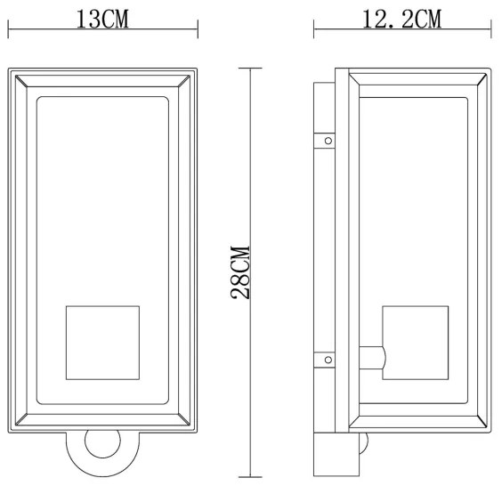 Globo 31982SS -Vonkajšia nást. sviet. so senzorom LOGANA 1xE27/60W/230V IP44 čierna