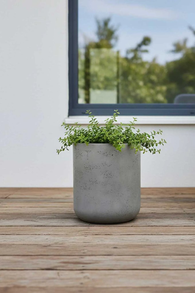 Okrúhly kvetináč CHICO, sklolaminát, priemer 45 x výška 50 cm, sivý