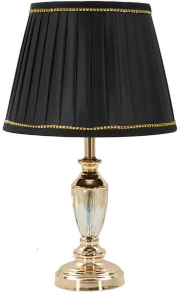 Čierna stolová lampa Mauro s konštrukciou v zlatej farbe Ferretti Plie