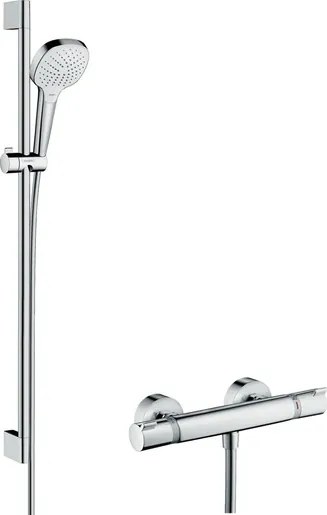 Hansgrohe Raindance Select E sprchový systém na stěnu s termostatickou batériou biela/chróm 27082400