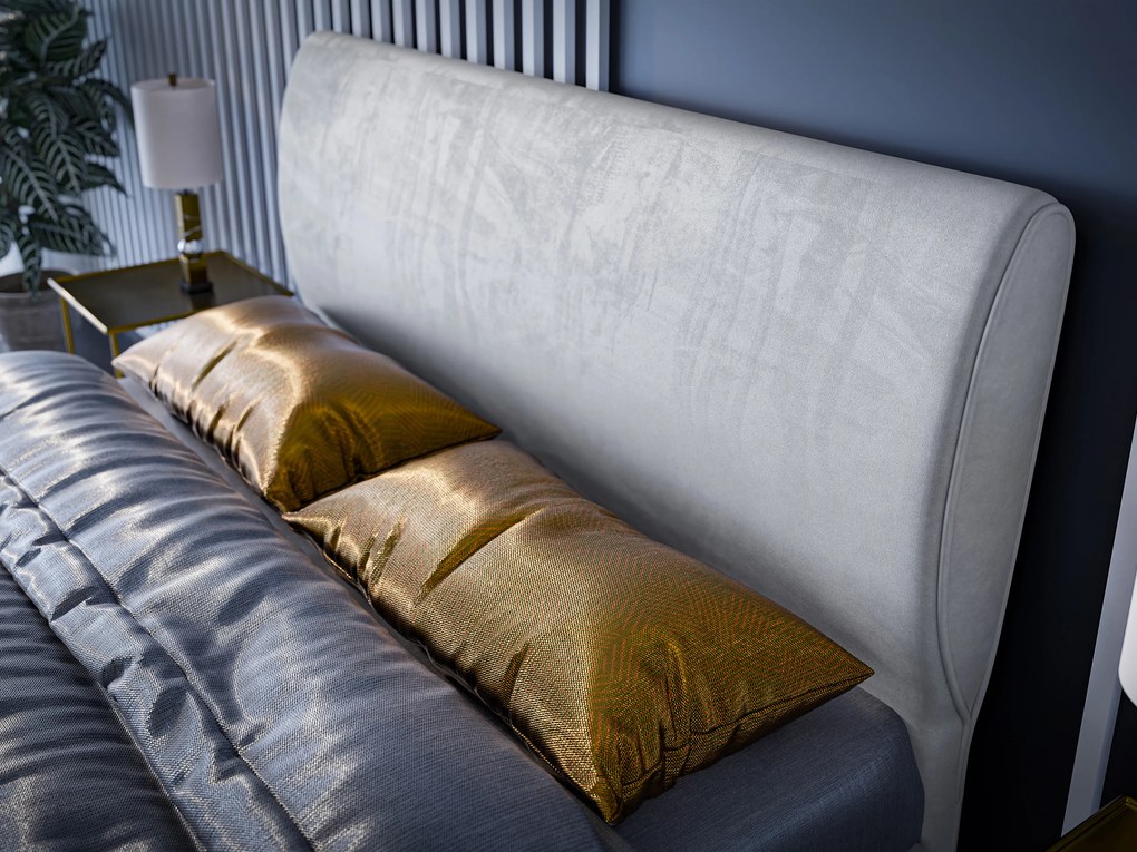 Manželská posteľ Boxspring 160 cm Simoon (svetlosivá) (s matracom a úl. priestorom). Akcia -20%. Vlastná spoľahlivá doprava až k Vám domov. 1043451
