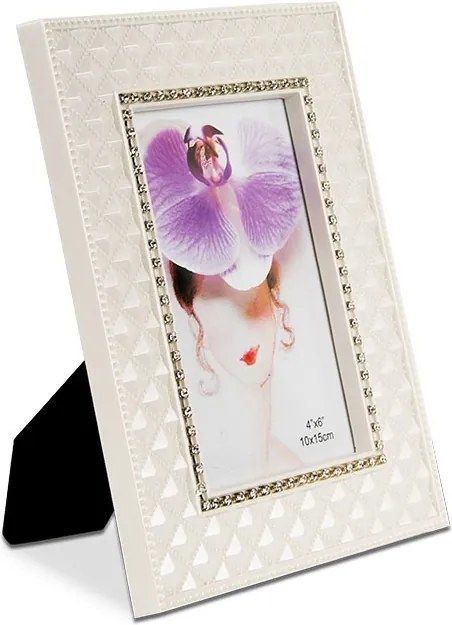 DekorStyle Rámček typ orchidea Ecru 10 × 15 cm - biely