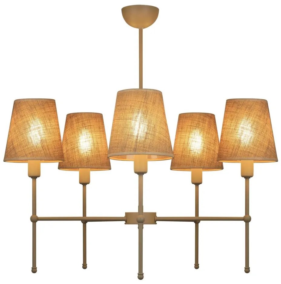 Luster na tyči MADELA 5xE14/40W/230V juta/béžová