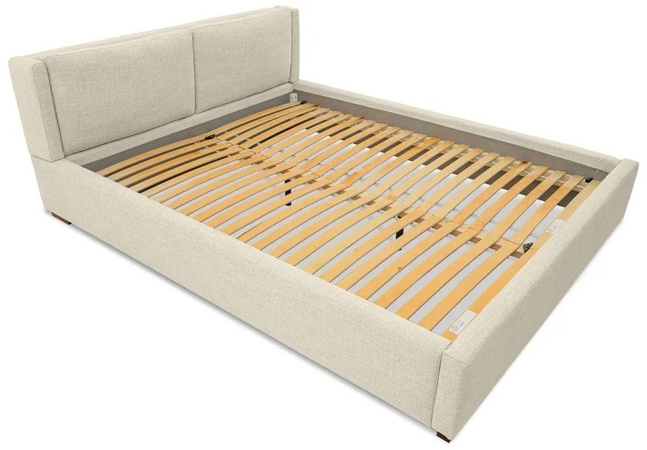 Béžová čalúnená dvojlôžková posteľ s roštom 140x200 cm Dreamer – Scandic