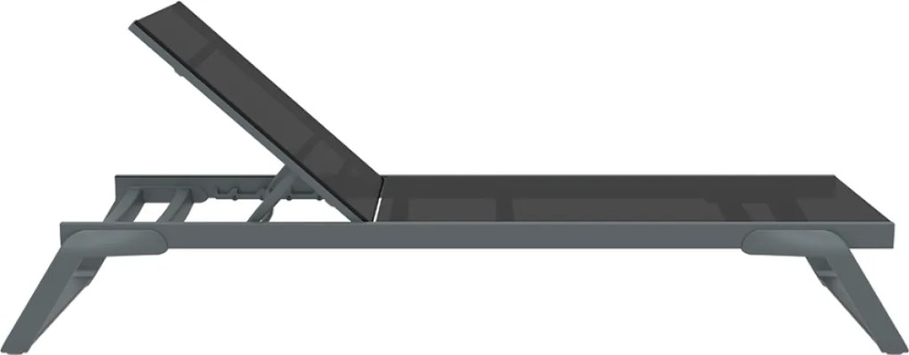 TROPIC záhradné lehátko grey/black
