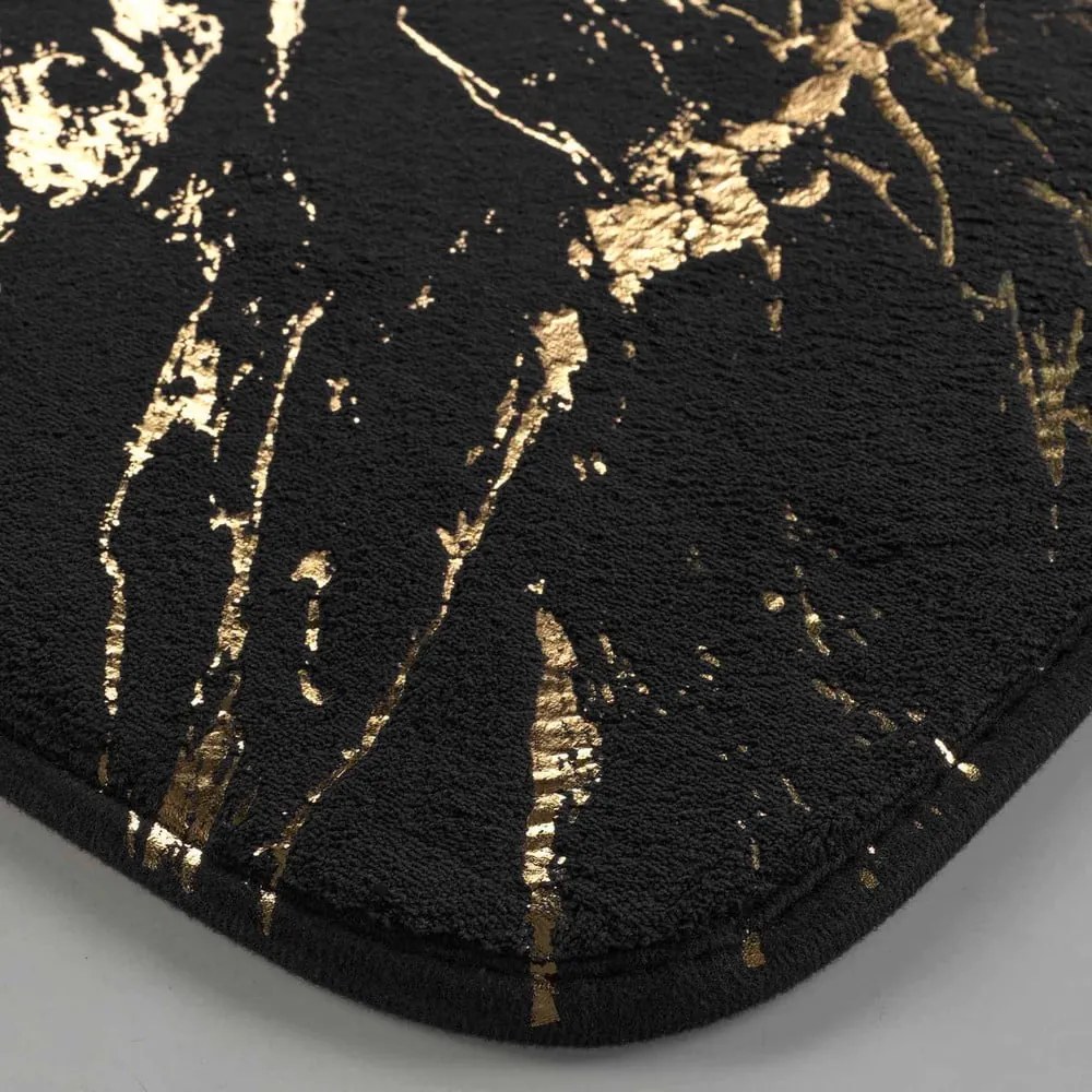 Čierna/v zlatej farbe kúpeľňová predložka 45x75 cm Aquamarbre – douceur d'intérieur