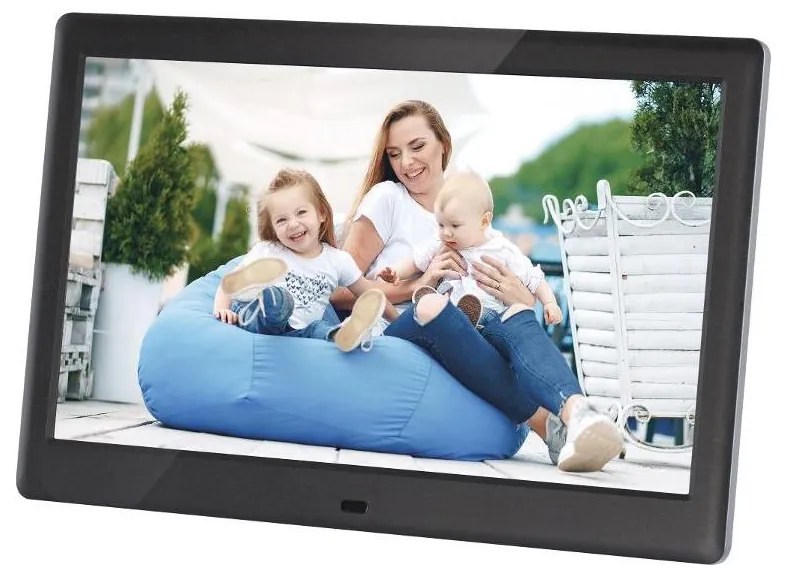 Sencor - Digitálny fotorámik s reproduktorom 230V čierny + diaľkové ovládanie