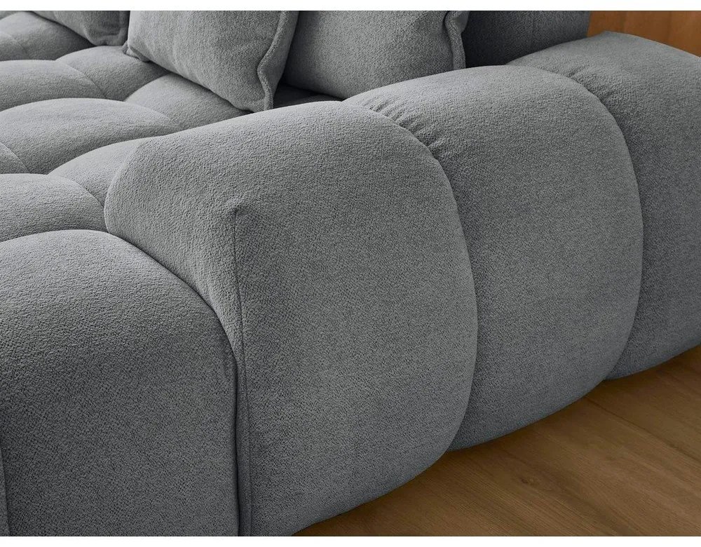 Tmavosivá ženilková rozkladacia/s úložným priestorom rohová pohovka (ľavý roh/do tvaru "U") Everest – Bobochic Paris