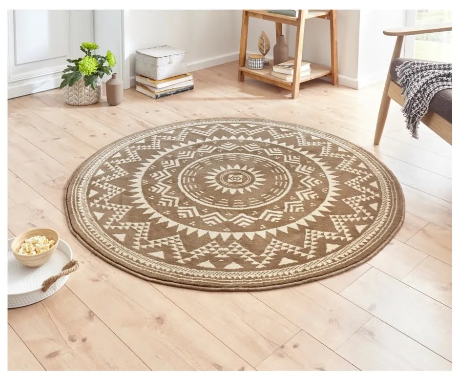 Hnedý koberec Hanse Home Celebration Valencia, ⌀ 200 cm
