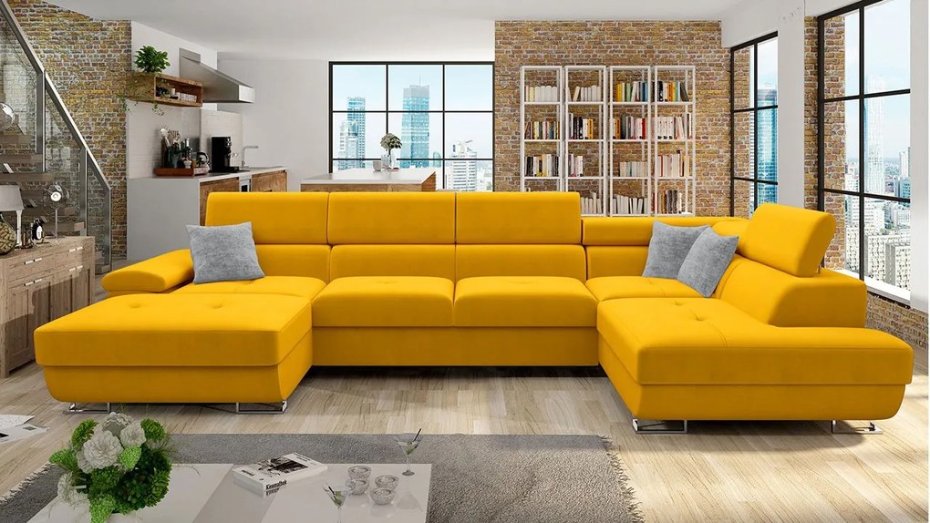 Rohová sedacia súprava Alvin Bis Premium, Dostupné poťahy: Terra 05 + Terra 05 + Terra 15 ECO, Strana: Pravá
