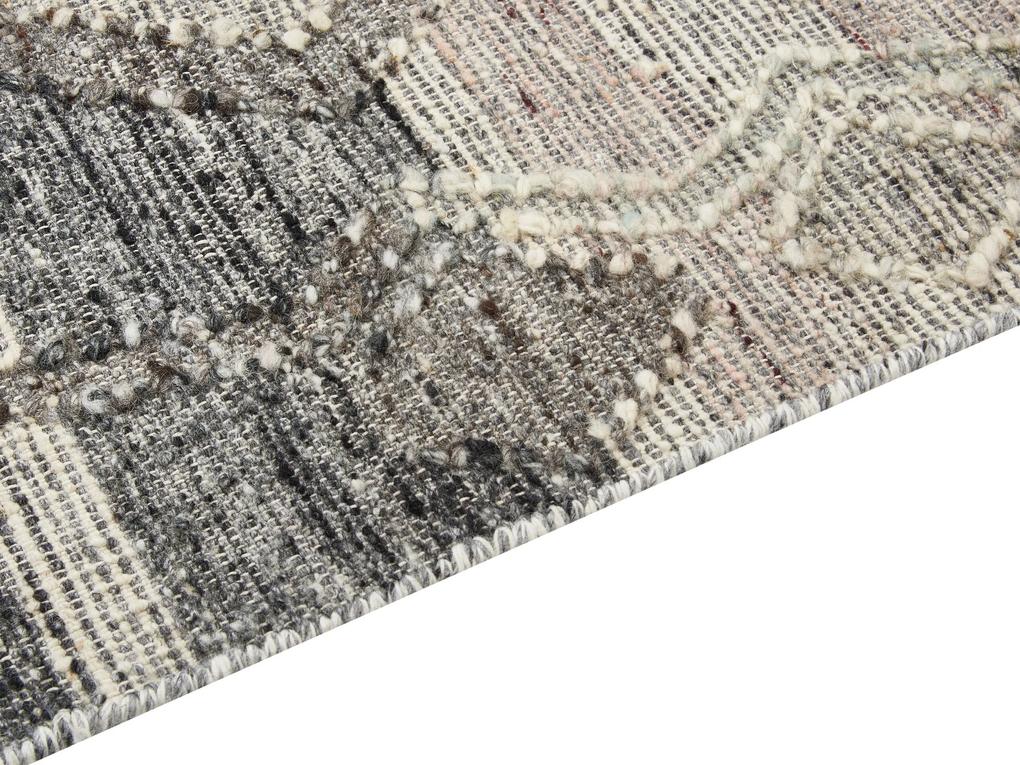 Vlnený kelímový koberec 160 x 230 cm sivý ARATASHEN Beliani
