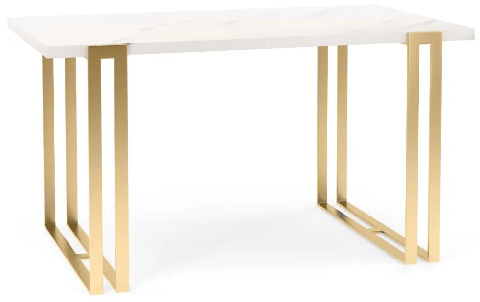 Jedálensky rozkladací stôl RAUL biely mramor + zlatá Rozmer stola: 160/260x80cm