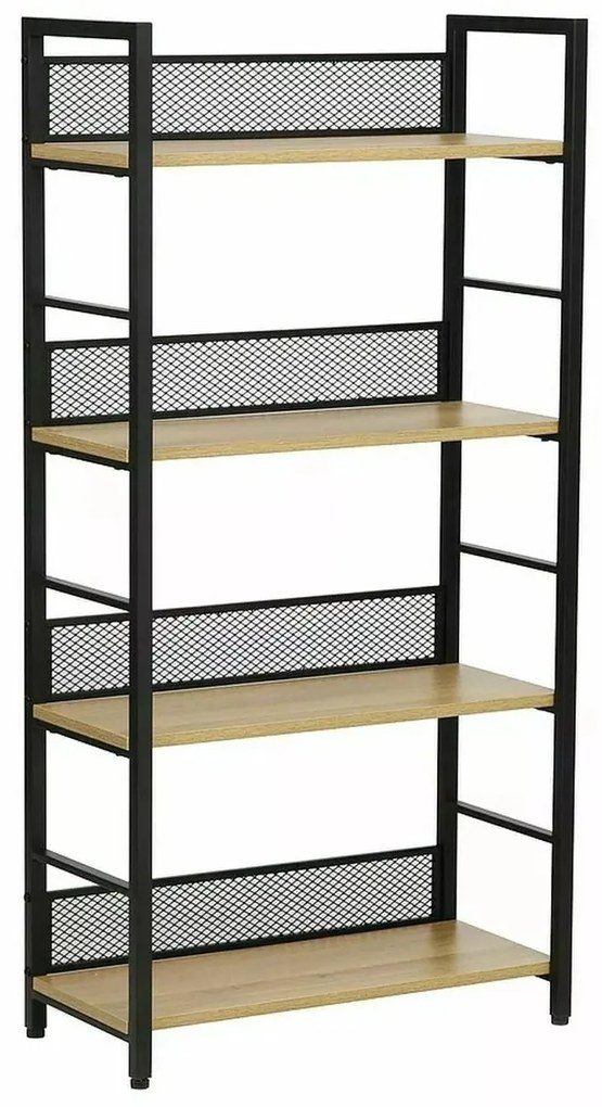 Regál Raw R4 121 cm dub přírodní/černý
