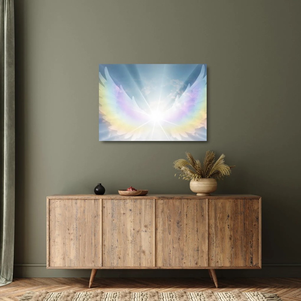 Sklenený obraz - Anjelská aura (70x50 cm)