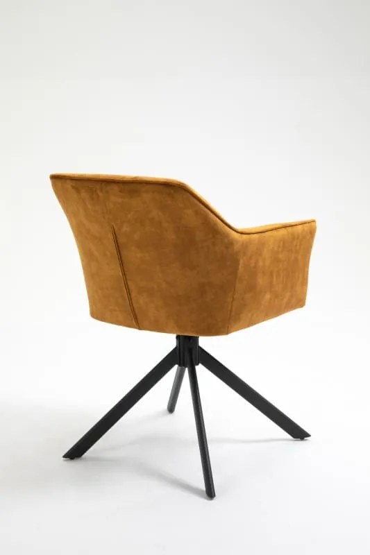 Dizajnová stolička Loft horčicovo žltá otočná
