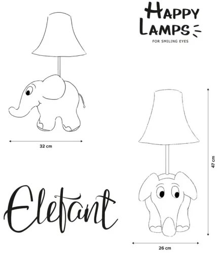 Happy Lamps - LED detská stolná lampa ELEPHANT LED/5,4W/230V slon