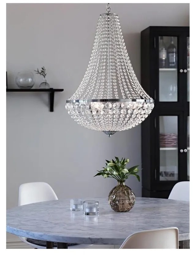 Závesné svietidlo v striebornej farbe Markslöjd Granso, ⌀ 40 cm