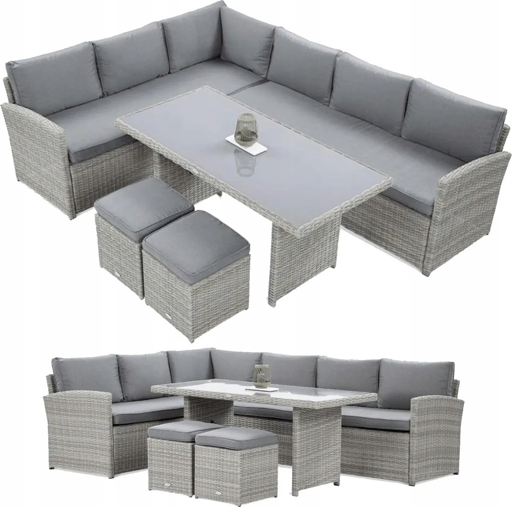 Sada záhradného sedacieho nábytku Technorattan Salo Rohový stôl