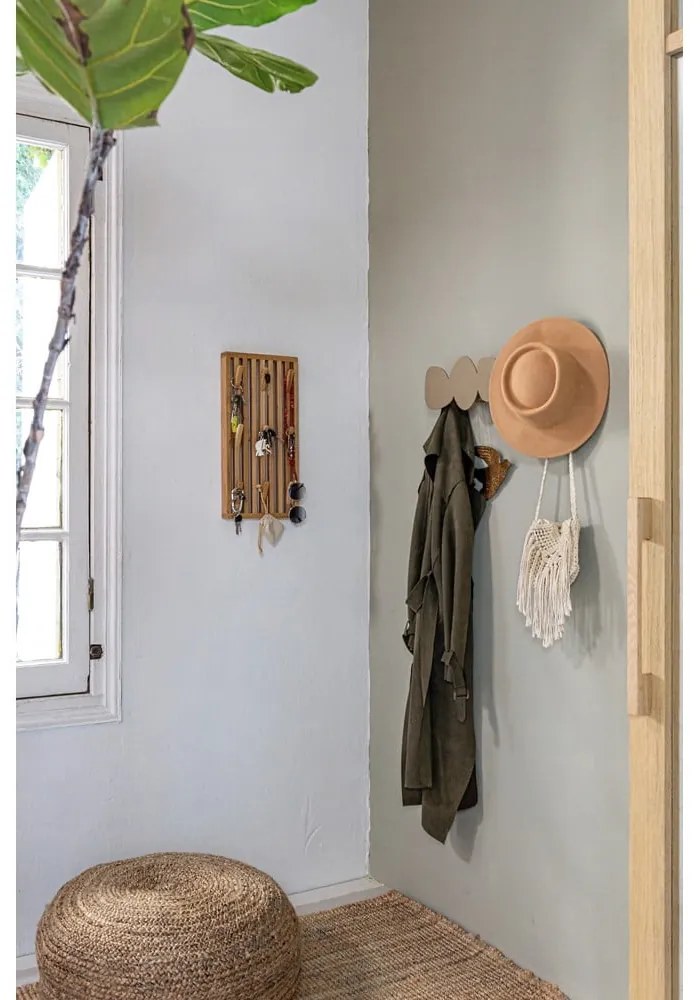 Kovový nástenný vešiak v prírodnej farbe 24 cm Parco – Spinder Design