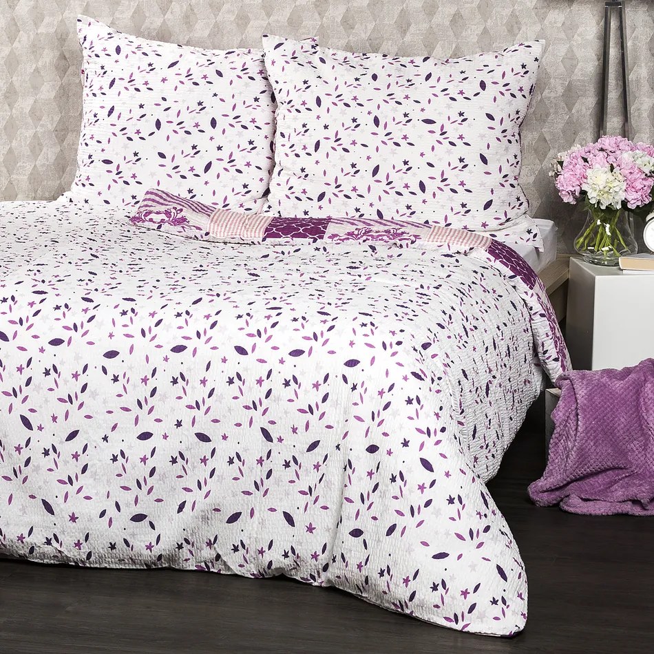 4Home Krepové obliečky Patchwork violet, 140 x 220 cm, 70 x 90 cm