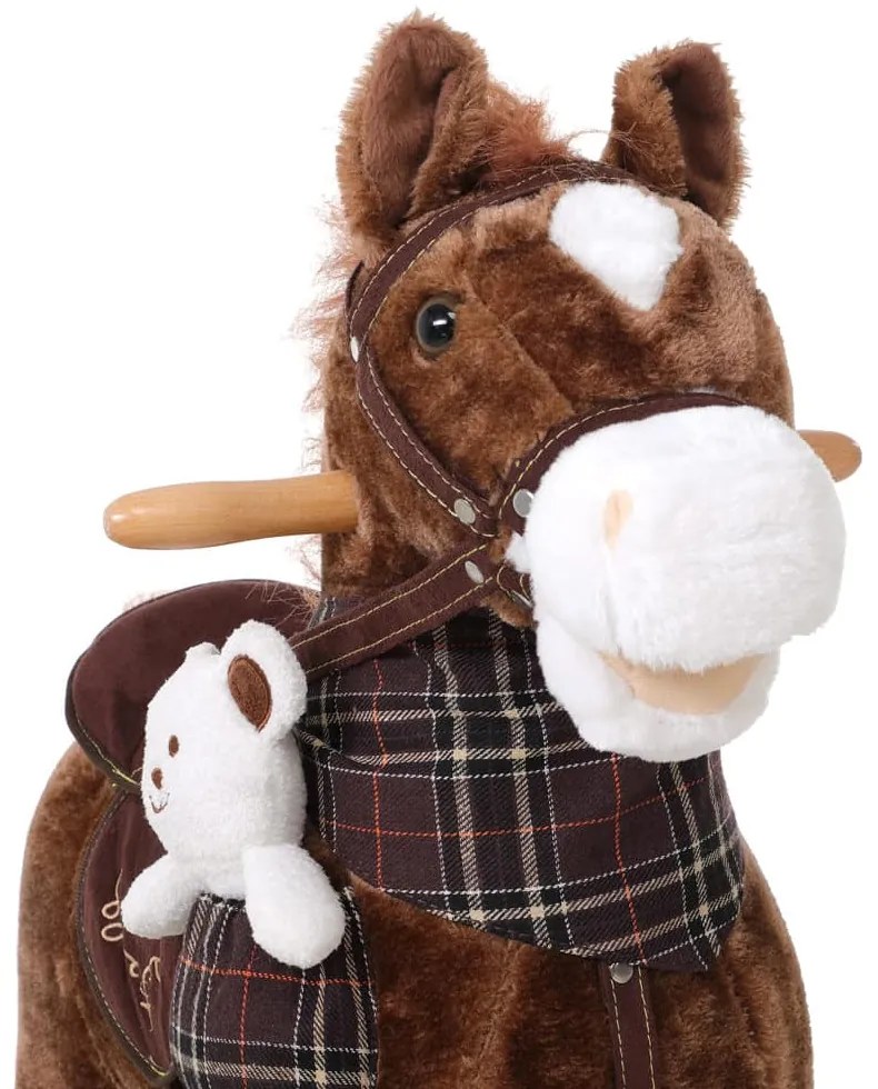 Hojdací koník hnedý so zvukovým efektom Spielwerk