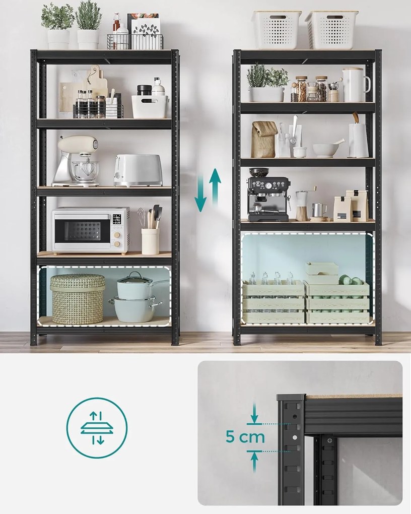 Oceľový regálový systém 2 ks, 180x90x40 cm, čierny