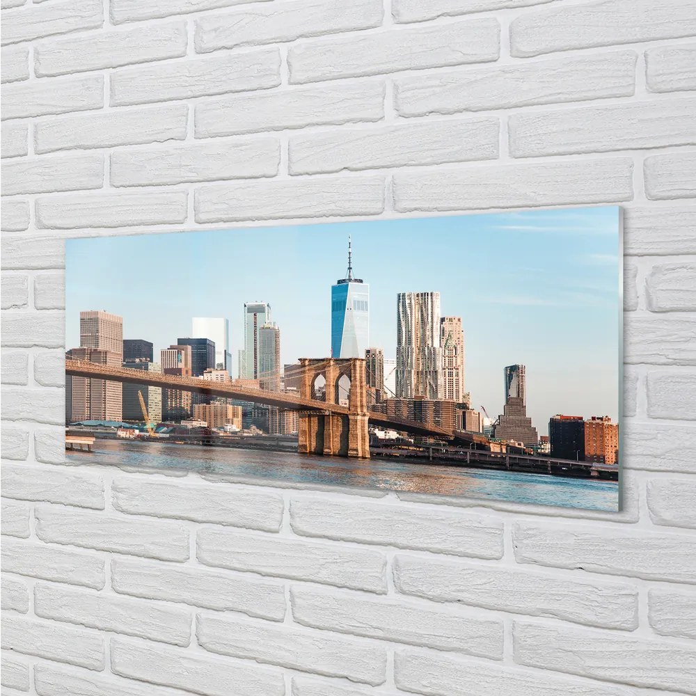 Obraz na akrylátovom skle Panorama bridge river 120x60 cm