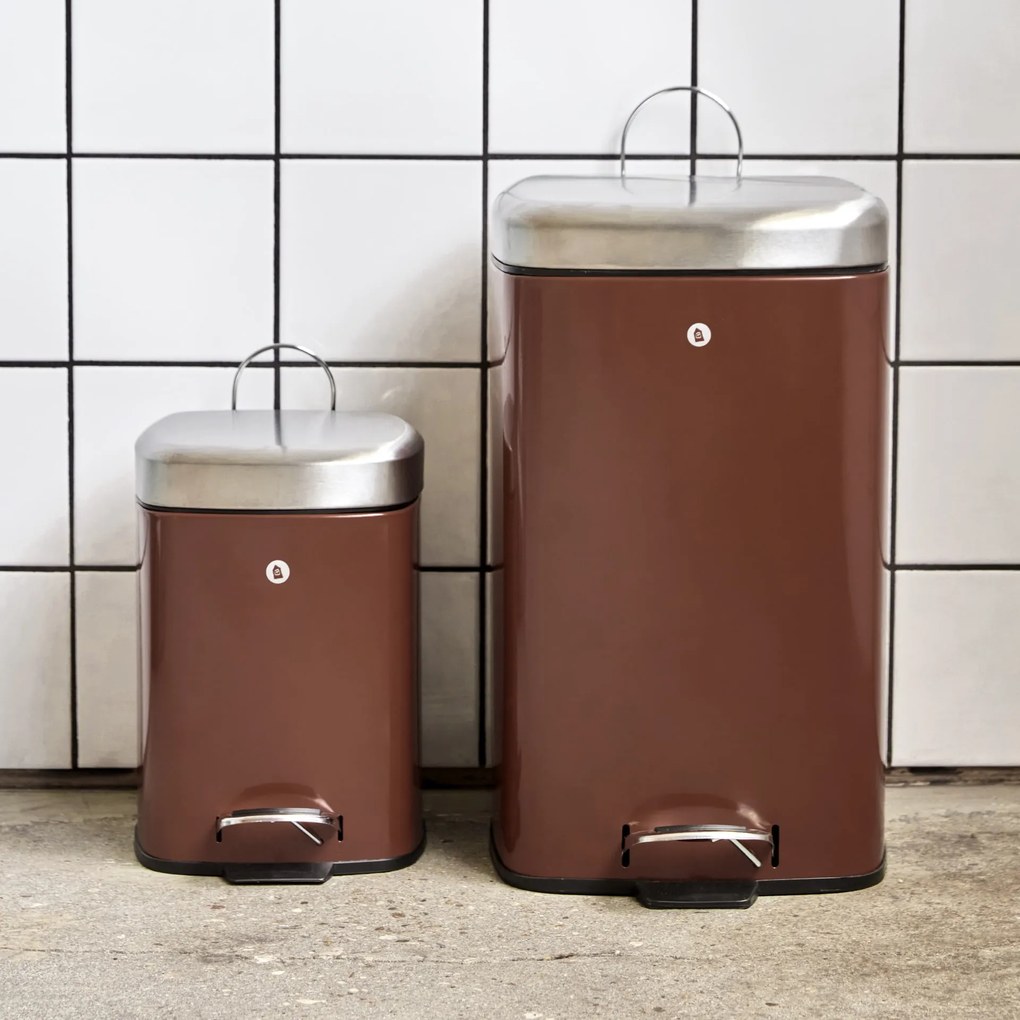House Doctor Kovový odpadkový kôš Sort Terracotta 6 l