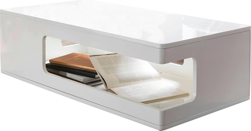 XXXLutz KONFERENČNÝ STOLÍK, biela s vysokým leskom, kompozitné drevo, 120/60/35 cm Livetastic - Stolíky do obývačky - 001769007601