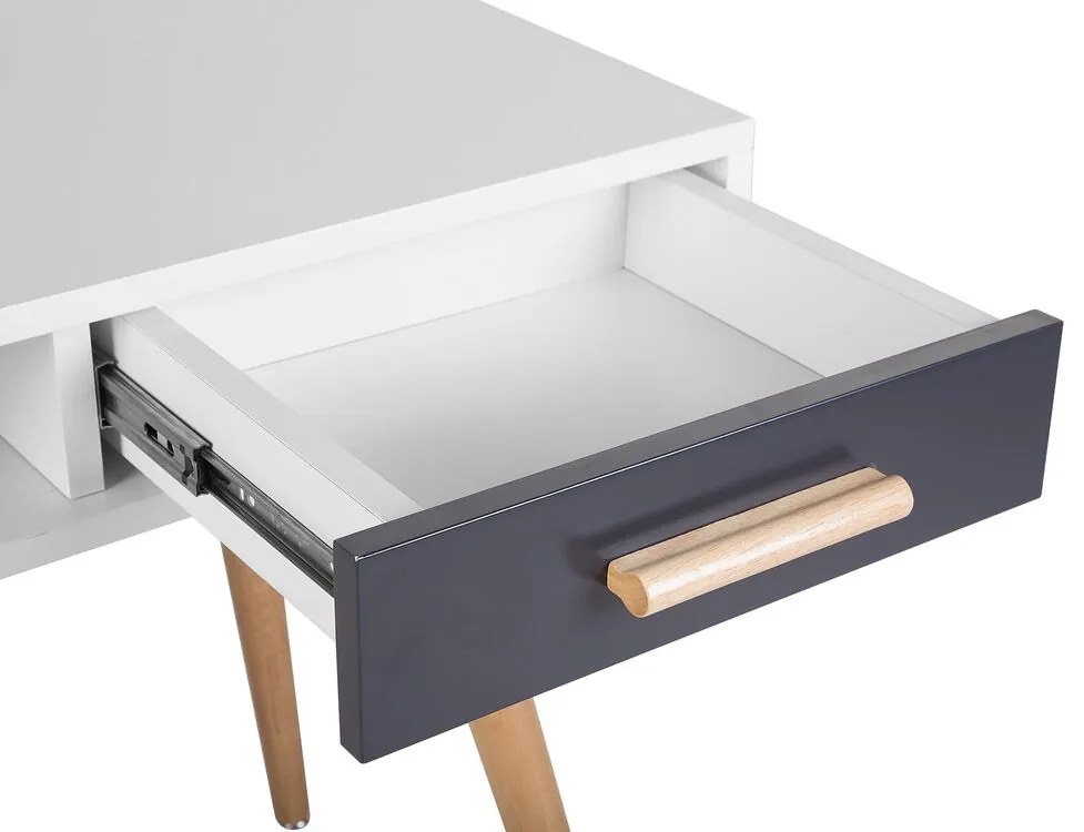 Písací stôl/toaletný stolík s 2 zásuvkami 120 x 45 cm biela/sivá FRISCO Beliani