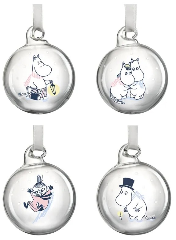 Set vianočných ozdôb Moomin Let it snow 5cm / 4ks