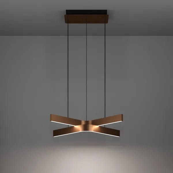 Eglo 901864 - LED RGBW stmievateľný závesný luster na lanku FOLCINO-Z 2xLED/18W/230V medená/čierna