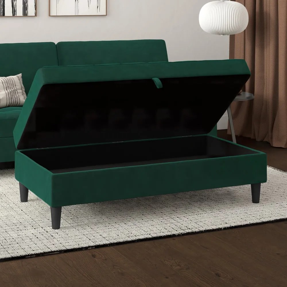 Zelená zamatová podnožka Presley – Støraa