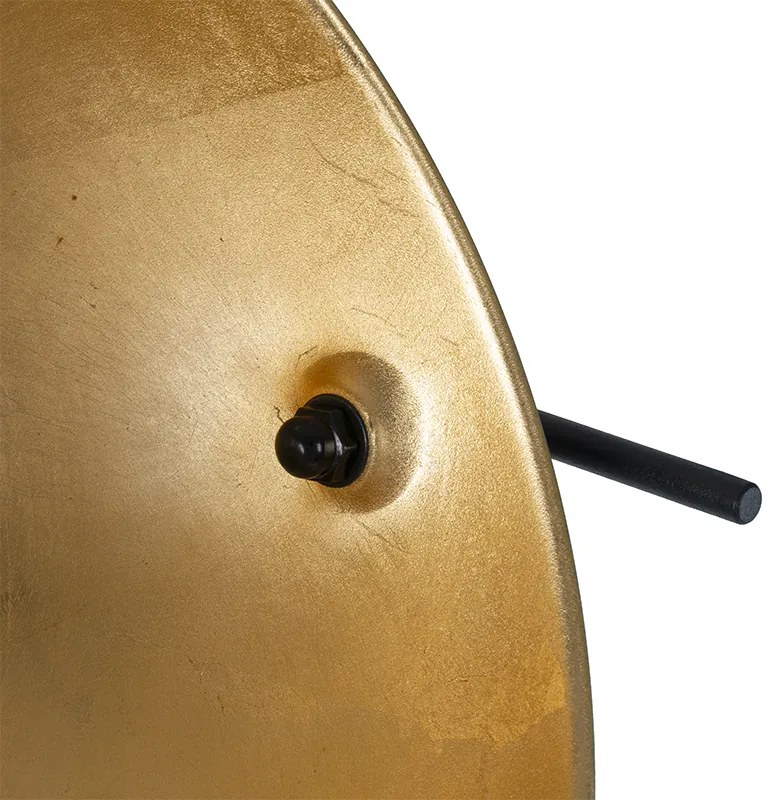 Stojacia lampa čierna so zlatou farbou 35 cm nastaviteľná - Magnax