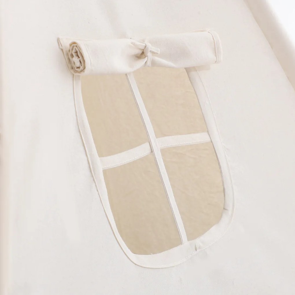 Detský stan teepee JULIUS, 120x120x160cm, biela/šedá Jurhan