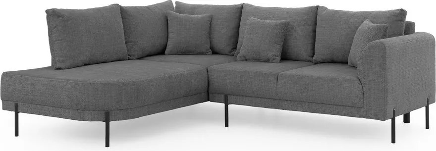 Tmavosivá ženilková rohová pohovka (ľavý roh/do L) Mauris – Ropez