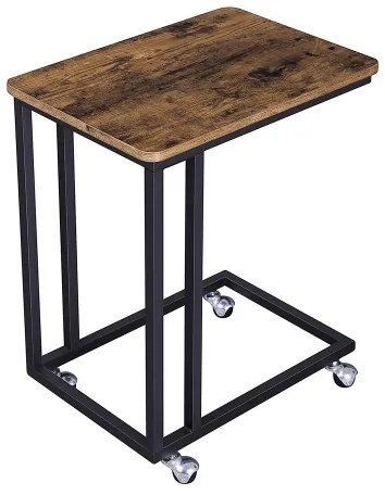 Mobilný odkladací stolík ELDUR hnedá/čierna