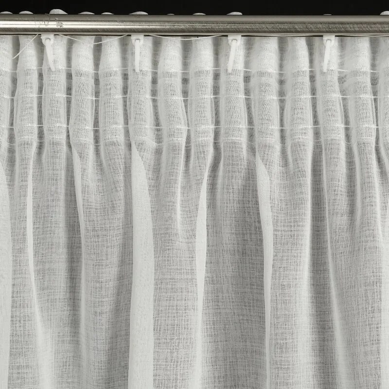 Dekorstudio Hotová etamínová záclona KLEO zdobená lesklými kryštálmi 135x260cm biela