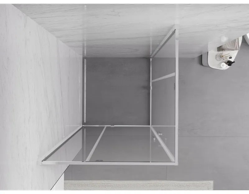 Mexen Exo, 2-krídlový sprchovací kút 70 x 70 cm, 6mm číre sklo, chrómový profil, 8110-070-070-01-00