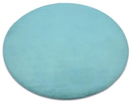 Okrúhly koberec BUNNY aqua modrá, imitácia králičej kožušiny Veľkosť: 100cm - kruh