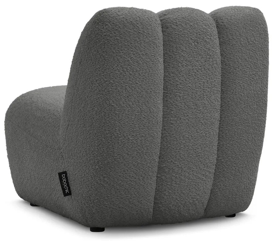 Tmavosivé kreslo z textílie buklé Janissaire – Bobochic Paris