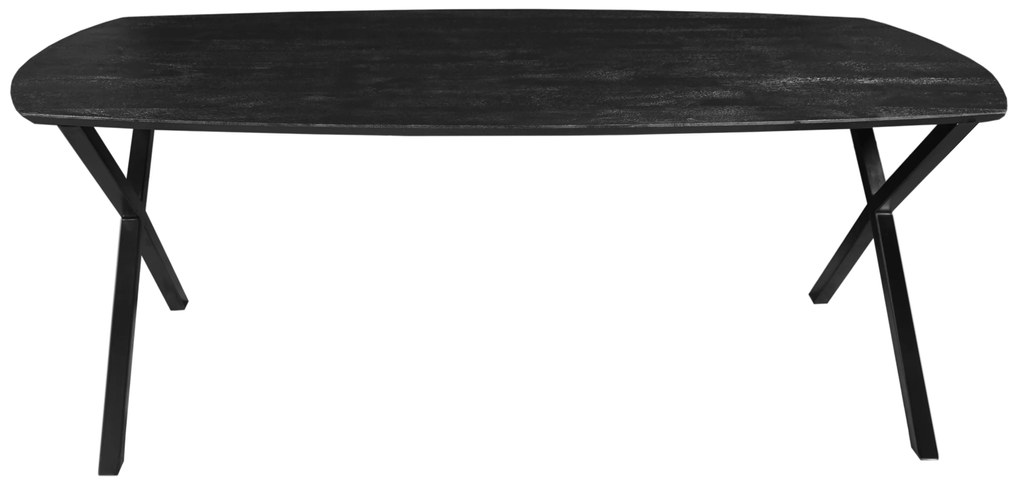 Dánsky jedálenský stôl z mangového dreva Salerno Black oválny 200x100 cm Mahom