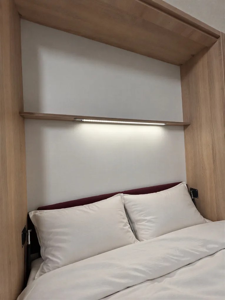 Nabytekmorava Sklápacia posteľ VS 1054 P - 200x180 cm A nosnosť postele: zvýšená nosnosť o 20 kg, farba lamina: biela 113