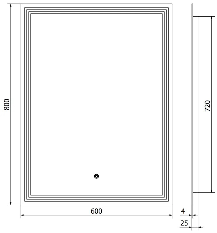 Mexen Taco, LED kúpeľňové zrkadlo s podsvietením 60x80 cm, 6000K, ochrana proti zahmlievaniu, 9805-060-080-611-00