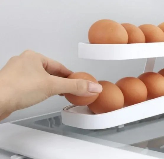 Skladací organizér na vajcia do chladničky - 2 rady - Biela