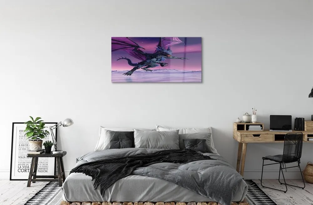 Sklenený obraz Dragon pestré oblohy 120x60 cm