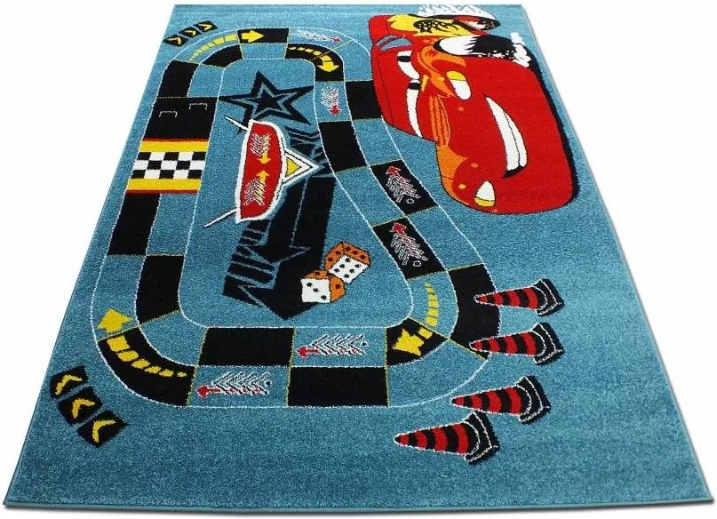 Modrý koberec do detskej izby McQueen