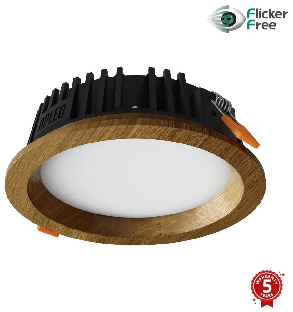 APLED - LED Podhľadové RONDO WOODLINE LED/6W/230V 3000K pr. 15 cm dub masív AP0174