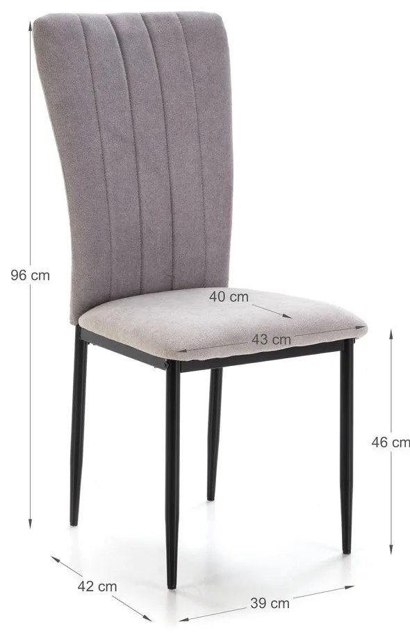 Svetlosivé jedálenské stoličky v súprave 4 ks Holly – Marckeric