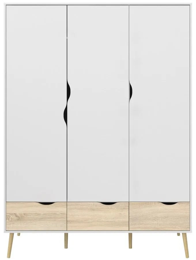 Biela šatníková skriňa Tvilum Oslo, 147 x 200 cm